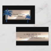 Elegant Professional, zwart, glitter Palm Tree Visitekaartje (Voorkant / Achterkant)