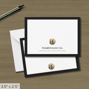 Elegant Professioneel Goud Logo Note Kaart Notitiekaartje