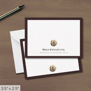 Elegant Professioneel Goud Logo Note Kaart Notitiekaartje