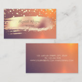 Elegant professioneel, gouden Confetti, penseelstr Visitekaartje (Voorkant / Achterkant)