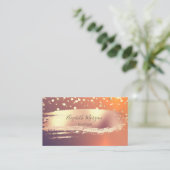 Elegant professioneel, gouden Confetti, penseelstr Visitekaartje (Staand voorkant)