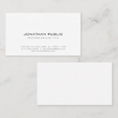Elegant professioneel, modern, stijlvol wit opperv visitekaartje (Voorkant / Achterkant)