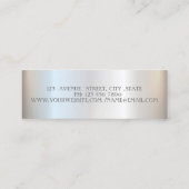 Elegant professioneel stijlvol, modern, zilver mini visitekaartje (Achterkant)