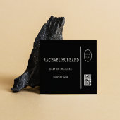 Elegant Professioneel Zwart, Aangepaste Qr-code Lo Visitekaartje