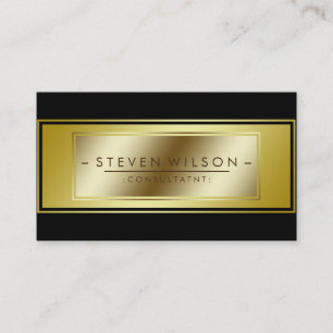 Elegant Professioneel Zwart Modern Duidelijk Goud Visitekaartje