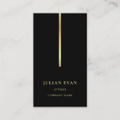 Élégant professionnel Black Gold Carte de visite (Devant)