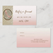 Élégant Professionnel, Carte de référence à talon  (Devant / Derrière)