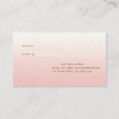 Élégant Professionnel, Carte de référence à talon  (Dos)