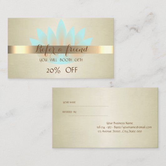 Élégant Professionnel, Carte de référence Lotus (Devant / Derrière)