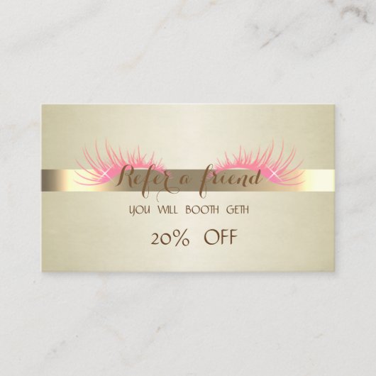 Élégant Professionnel, Faux Lashes Carte de recomm (Devant)