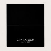 Élégant professionnel noir Carte de visite (Extérieur déplié)