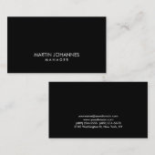 Élégant professionnel noir Carte de visite (Devant / Derrière)