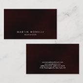 Élégant professionnel rouge foncé Carte de visite (Devant / Derrière)
