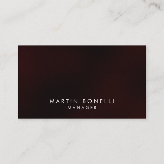 Élégant professionnel rouge foncé Carte de visite (Devant)