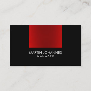 Élégant professionnel Rouge Noir Carte de visite