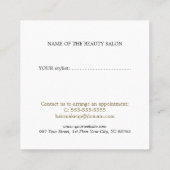 Élégant professionnel salon de beauté Coupon (Dos)