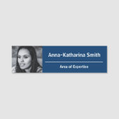 Elegant profiel Afbeelding Expertise Blauw Wit Naamplaatje (Voorkant)