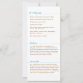 Élégant programme Aqua, Collection Mariage Carolin (Dos)