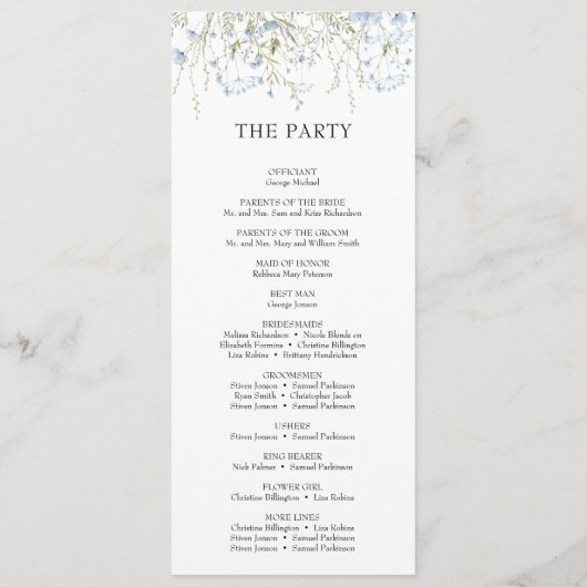 Élégant programme Boho Fleur sauvage Meadow Summer (Dos)