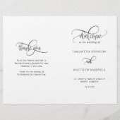 Elegant, Programme Calligraphy Folded Wedding (Devant)