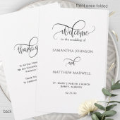 Elegant, Programme Calligraphy Folded Wedding