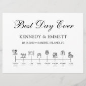 Élégant programme de calendrier du jour de mariage (Devant)