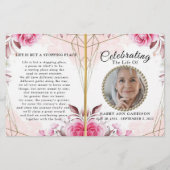 Élégant programme de célébration de la vie des Ros (Devant)