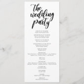 Élégant programme de cérémonie de mariage (Dos)