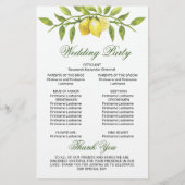 Élégant programme de cérémonie de Mariage de verdu (Dos)