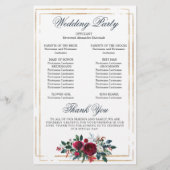 Élégant programme de cérémonie de mariage d'hiver (Dos)