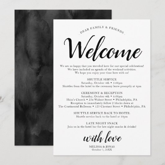 Élégant programme de cérémonie de mariage moderne  (Devant / Derrière)