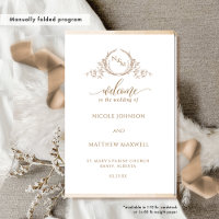 Élégant programme de cérémonie de Mariage plié bei