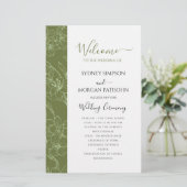 Élégant programme de cérémonie de Mariage vert de  (Debout devant)