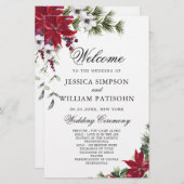 Élégant programme de cérémonie des Mariages de Red (Devant / Derrière)