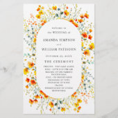 Élégant programme de cérémonie des Mariages florau (Devant)