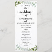 Élégant programme de cérémonie Mariage de verdure (Devant)