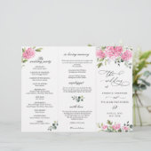 Élégant Programme de Cérémonie Mariage d'Hydrangée (Debout devant)