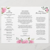 Élégant Programme de Cérémonie Mariage d'Hydrangée (Dos)