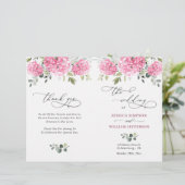 Élégant Programme de Cérémonie Mariage d'Hydrangée (Debout devant)