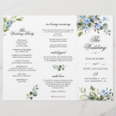 Élégant programme de cérémonie Mariage Eucalyptus (Devant)