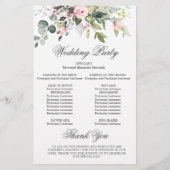 Élégant programme de cérémonie Mariage Eucalyptus (Dos)