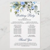 Élégant programme de cérémonie Mariage Eucalyptus (Dos)