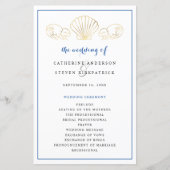 Élégant programme de cérémonie Mariage Gold Seashe (Devant)