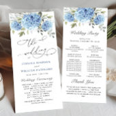 Élégant programme de cérémonie Mariage Hydrangea B