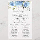 Élégant programme de cérémonie Mariage Hydrangea B (Dos)