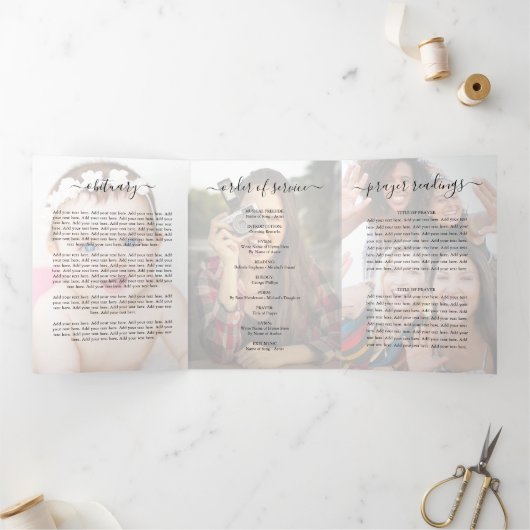 Élégant programme de commémoration funéraire de su (Intérieur)