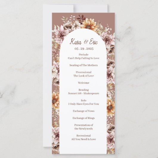 Élégant programme de floraison de l'aquarelle bohè (Devant)