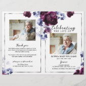 Élégant programme de funérailles florales | Ordre  (Devant)