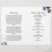 Élégant programme de funérailles florales | Ordre  (Dos)