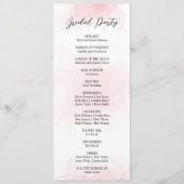 Élégant programme de mariage (Dos)